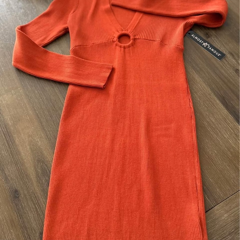 Almost Famous Knit Dress in honey mustard